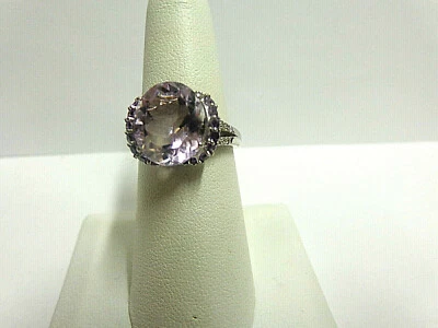 Anel de prata esterlina com pedras reais tanzanita/amy/diamantes tamanho 7 peso 4,2 gramas - Imagem 1 de 4