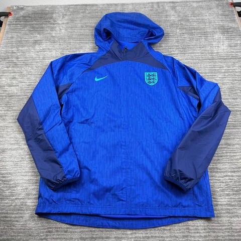 NEW Nike England AWF Jacket Mens XL Full Zip Soccer Football Blue Windbreaker Cover