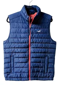 Hollister Insulated Lightweight Puffer Vest Gray/Blue Sz Small Perfect Condition - Picture 1 of 2