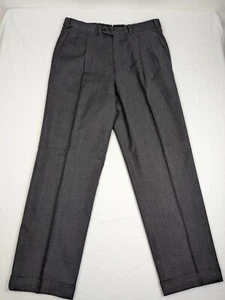 Ermenegildo Zegna Lana Wool Mens Trousers Dress Pants Size 32x28 Gray Flaw - Picture 1 of 9