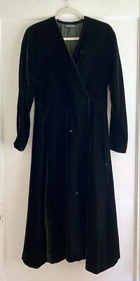 Vestido Largo Vintage Halston Años 70 Verde Esmeralda Oscuro Terciopelo Talla S ¡Precioso!! Foto 1 de 4