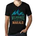Men's Graphic T-Shirt V Neck Wilderness, Adventure Is Calling Makalu