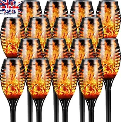 Solar Outdoor Lights 16/10/4 Pack UKLED Solar Tiki Torches with Flame Waterproof - Image 1 of 4