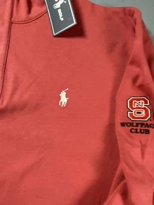 Nuevo de Lote Antiguo Nuevo con Etiquetas Polo Golf Por Ralph Lauren Hombres Rojo 1/4 Cremallera Sudadera Jersey XL NC State Foto 1 de 4