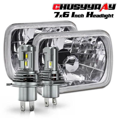 For Kenworth T300 Trucks Newest Pair 130W 7x6" 5x7inch LED HI/LO Headlights DRL - Image 1 of 4
