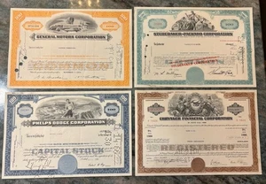 Automotive Stock Certificates & Bond (Lot of 4) GM, Chrysler, Dodge, Studebaker - Picture 1 of 4