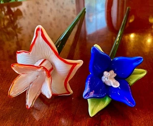 Flores de tallo largo de vidrio soplado a mano 2 - Imagen 1 de 6