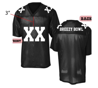 XX BRZY BOWL JERSEY Personalized Football Jersey XX Front Shoulders Brzy Bowl B - Image 1 of 2