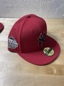 New Era New York Yankees 59FIFTY Sombrero Ajustado Serie Mundial 1999 Parche Lateral 7 3/4 - Imagen 1 de 4