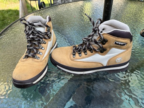 Stivali Timberland donna taglia 8 5 M euro escursionista metà pelle nabuk grano