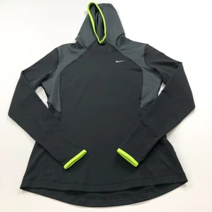 Nike Running Large Dri-Fit 1/4 Zip Long Sleeve Pullover Hoodie Black 799148 - Picture 1 of 12