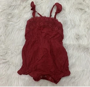 mommy & me burgundy lace romper 12-18m - Picture 1 of 4
