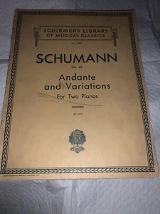 Schumann Andante and Variations For Two Pianos Opus 46 Classical Sheet Music - Picture 1 of 3