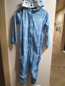 (6X) Xsmall-Pajama-size blue with fox ears fun to wear-very soft-zipper unisex - Picture 1 of 6