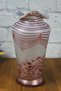 TRUE VINTAGE Blumenvase Perlmutt Art Decó 30er Jahre rot / flower vase 30's - Bild 1 von 12