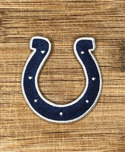 Indianapolis Colts Fußball Hufeisen Aufbügeln Aufnäher 2,25 Zoll - Bild 1 von 2
