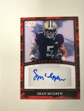 SEAN MCGREW - 2022 Sage Artistry Red autograph #A-SM - Washington Huskies