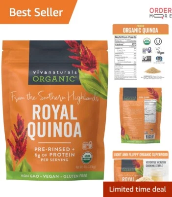 Organic Quinoa 4lb  Protein Fiber Iron Gluten Free Non-GMO USDA - Imagem 1 de 4