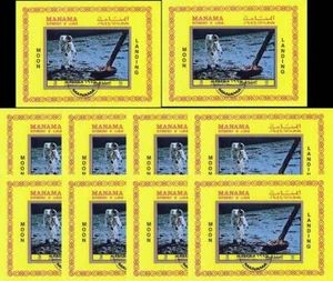 MANAMA =  SPACE   x10 S/S  APOLLO 11/ARMSTRONG on MOON $$ WHOLESALE $$ - Picture 1 of 1