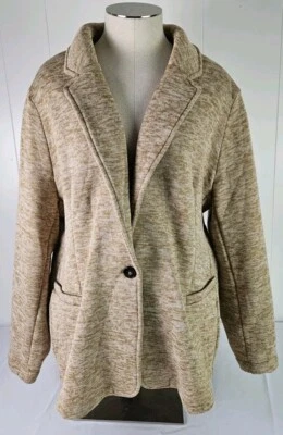 Blazer Land's End Feminino Camelo Bronzeado Plus Size 1X Novo 16-18W - Imagem 1 de 4