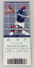 MLB 2012 St. Louis Cardinals World Series Game 2 Phantom Ticket