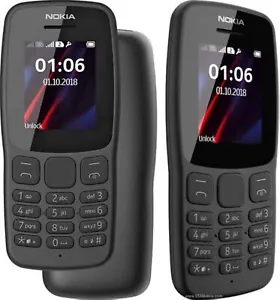 Nokia 106 all carriers 4GB Dual Sim 2018 Dark Grey With LED Torch - FM Radio - B - Picture 1 of 5