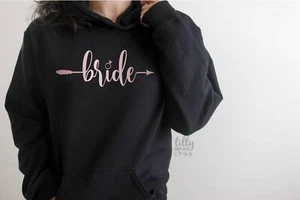 Bride Women's Hoodie, Wedding Gift, Wedding Party, Bridal Party, Newlywed, His - Picture 1 of 4