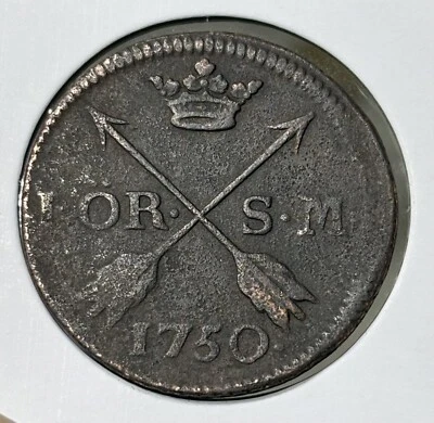 1750 Sweden 1 Ore Silvermynt Frederick I One - Image 1 of 4