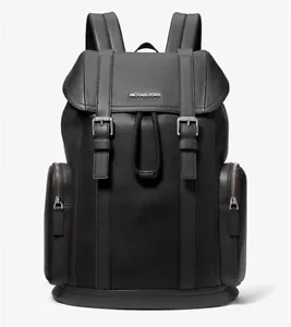 Michael Kors Herren Cooper Pebbled Leder Reiserucksack Schwarz Neu mit Etikett - Bild 1 von 4