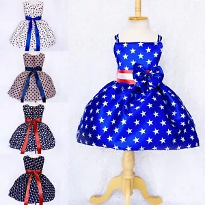 4th of July Patterned Junior Infant Dress Pageant Recital Photoshoot Birthday - Picture 1 of 42