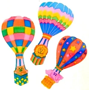 **VINTAGE** Pearly HOT AIR BALLOONS Sandylion Stickers- 1 square - Picture 1 of 1