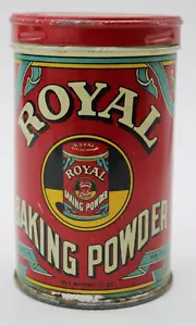 Vintage anni 70 Royal Baking Powder latta 12 oz 2 ricette 5" alto 3" diapositiva vuota - Foto 1 di 11