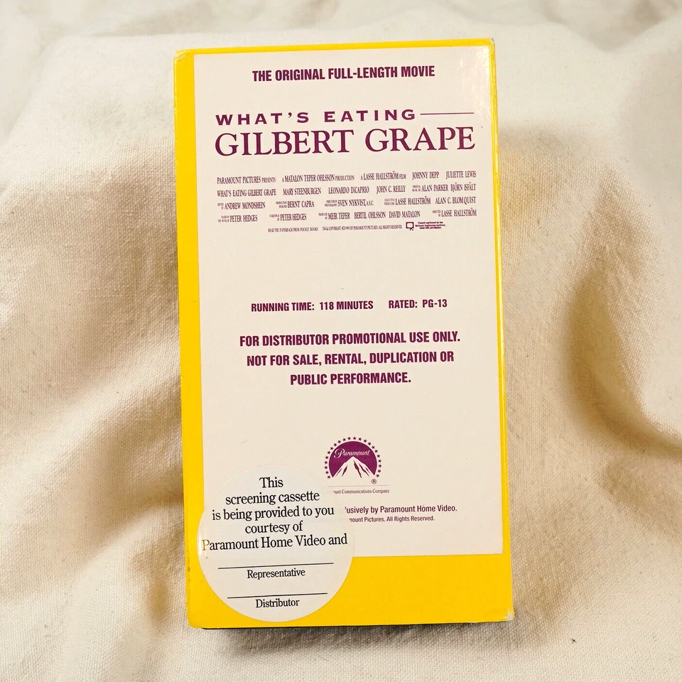 What's Eating Gilbert Grape VHS Promo WIDESCREEN Screener Store Dealer Demo Copy - Image 1 of 4