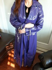 Pleather vinyl PURPLE Trechcoat costume 1980s theatre cosplay