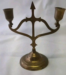 Candelabro vintage de latón hecho en la India Halloween gótico MCM - Imagen 1 de 6