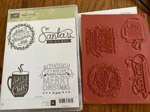 Stampin' Up! "Juego de estampillas ""Cup of Cheer"" Navidad Santa Feliz cacao chocolate" - Imagen 1 de 1