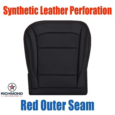 2016-2019 Ford Explorer Sport -Driver Side Bottom Leather Seat Cover Black Perf - Image 1 of 4