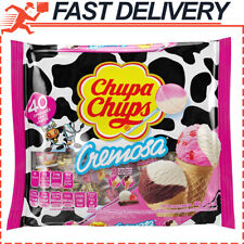 Chupa Chups Lollipops Candy, Cremosa Ice Cream, 2 Assorted Creamy Flavors 40ct
