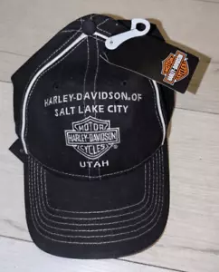 Harley Davidson of Salt Lake City Black Hat Cap Mens One Size NWT! - Picture 1 of 3