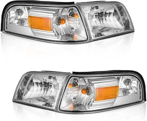 Front Headlight Set Left Right pair 4 Pcs for 2006-2011 Mercury Grand Marquis - Picture 1 of 8