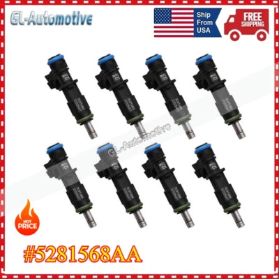 For 2020 2021 2022 Jeep Grand Cherokee 5.7L Fuel Injectors 8piece 5281568AA - Image 1 of 4