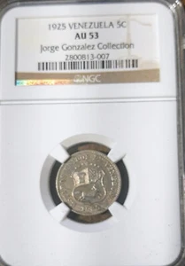 1925 5 CENTIMOS (PULLA) NGC AU53 - Picture 1 of 2