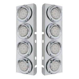 Peterbilt Air Cleaner Bracket w/ 9 LED Lights & Visors - Amber LED/Clear Lens - Picture 1 of 12