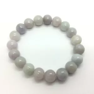 Lavender Burma Jadeite Jade Bead Bracelet Natural Gem Stone Myanmar Burmese - Picture 1 of 8