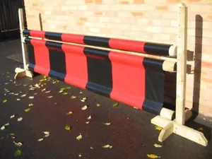 EQUESTRIAN JUMP FILLER & POLE SLEEVE, BLACK/ RED HORSE/PONY SCHOOLING AID PVC - Picture 1 of 3