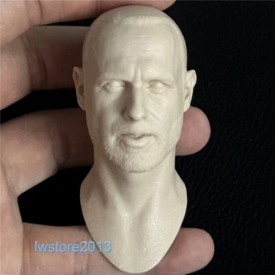 1:6 Rick Grimes Andrew Lincoln Head Sculpt Carved For 12" Male Figure Body Toys - Image 1 of 4