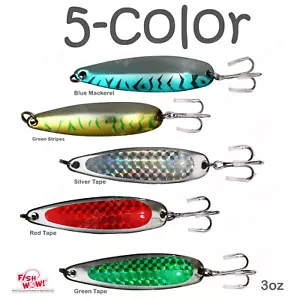 5 piezas de pescado ¡WOW! 3 oz cucharas de cocodrilo plantilla de arrastre rojo verde plata azul - Imagen 1 de 11