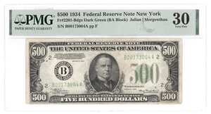 FR 2201 1934-A $500 Five Hundred Dollar Bill B New York PMG 30 VF Very Fine - Picture 1 of 2