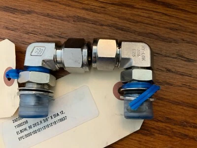 (2) Hy-Lok 316 EZ5 90 Degree Elbow 3/8" x 12mm - Image 1 of 4