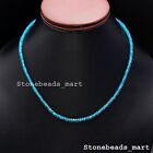 Sky Blue Topaz 3-4Mm Top Quality Gemstone Adjustable Necklace Jewellery 18"